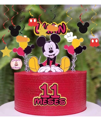 Mickey Birthday Party Decorations Happy Birthday Banner Pom Poms Flower Kits Black Red Yellow Balloons Garland for Mouse Them...