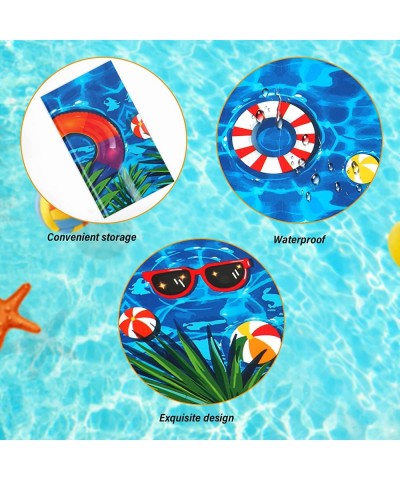 3 Pieces Summer Beach Tablecloths Pool Party Decorations Pool Party Table Covers Beach Ball Plastic Tablecloth Ocean Waves Ta...