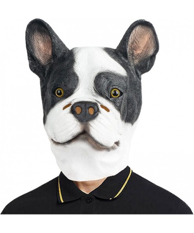 Boston Terrier Dog Mask Animal Latex Full Head Mask Fancy Dress for Halloween Carnival Costume Party $29.48 Kids' Dress-Up Ac...