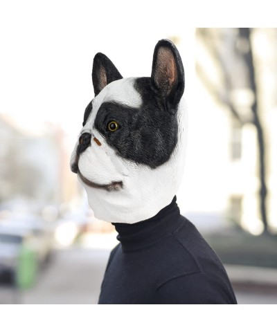 Boston Terrier Dog Mask Animal Latex Full Head Mask Fancy Dress for Halloween Carnival Costume Party $29.48 Kids' Dress-Up Ac...