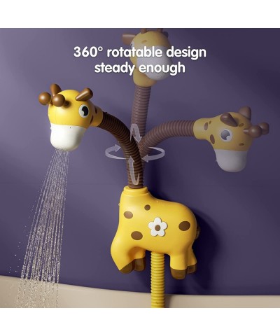 Baby Bath Toy with Shower Head and 3 Suction Spinner Toys Giraffe Water Spray Squirt Shower Faucet and Bathtub Water Pump Sum...