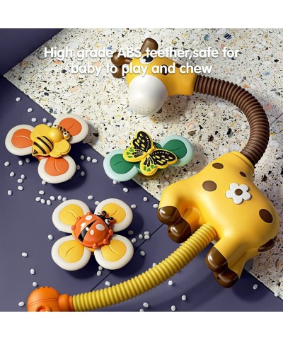 Baby Bath Toy with Shower Head and 3 Suction Spinner Toys Giraffe Water Spray Squirt Shower Faucet and Bathtub Water Pump Sum...