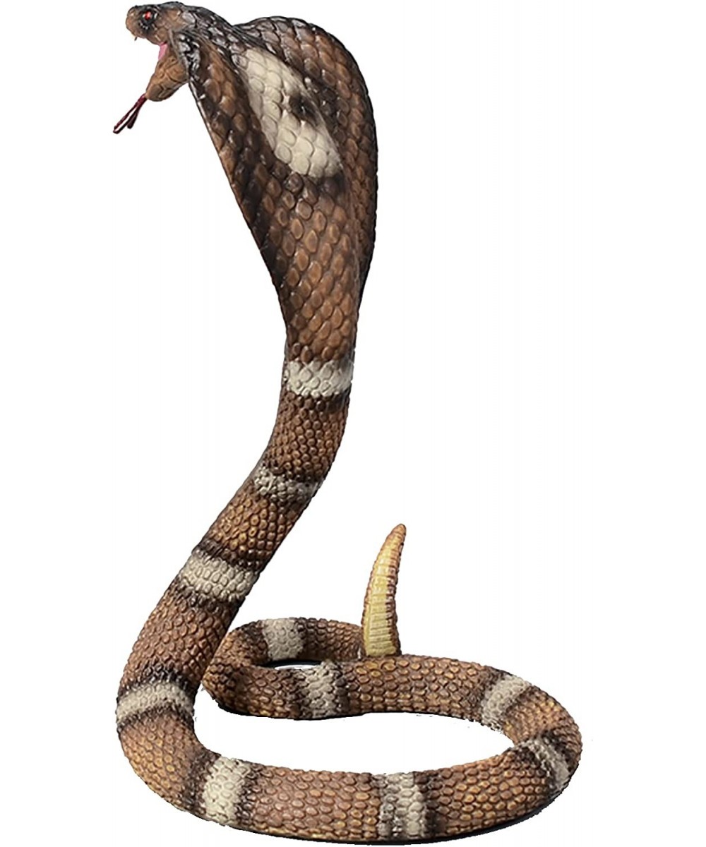 King Cobra Figurine Toy- Safari Animal Toys Fake Snake Action Figures Scary Snake Toy-6.5 Inches Height or Garden Decor Scare...