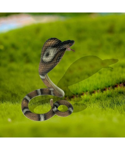 King Cobra Figurine Toy- Safari Animal Toys Fake Snake Action Figures Scary Snake Toy-6.5 Inches Height or Garden Decor Scare...