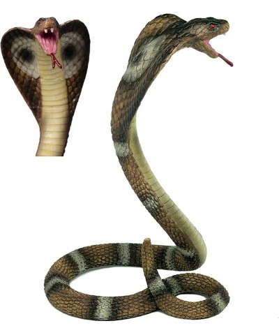 King Cobra Figurine Toy- Safari Animal Toys Fake Snake Action Figures Scary Snake Toy-6.5 Inches Height or Garden Decor Scare...