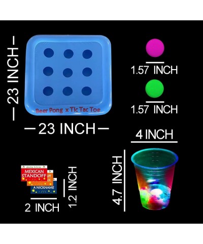 23x23 Inch Glowing Tic Tac Toe Pool Party Rack Floating Beverage Pong Rafts Swimming Pool Pong Game and Drink Holder Includes...