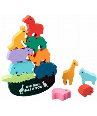 Wooden Stacking Blocks Balancing Games Animals Bricks Equilibrium Puzzles Toys Preschool Early Educational Parent-Child Inter...