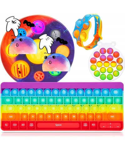 Simple Planet Digits Space Solar System Pop Keyboard Fidget Popper Toys Pack Push Bubble Pop with Numbers and Letters Sensory...