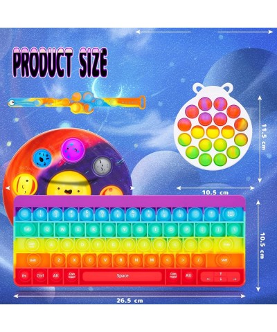 Simple Planet Digits Space Solar System Pop Keyboard Fidget Popper Toys Pack Push Bubble Pop with Numbers and Letters Sensory...