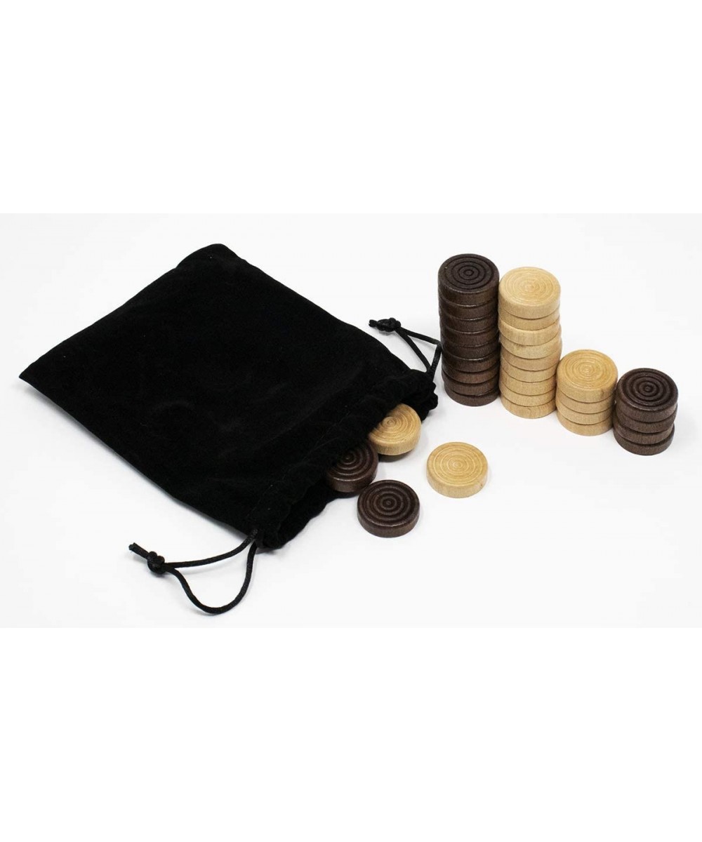 Solid Wood Backgammon and Checkers Pieces 30 Replacement Ridged Game Chips with Cloth Storage Bag (1 Inch Diameter) $16.05 Bo...