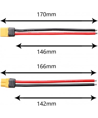 XT60H Connector Male & Famale Extension Cable 12AWG Gauge Silicone Wire w/Battery Straps for RC Lipo Batteries Cars FPV Drone...