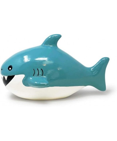 Isaac Jacobs Ceramic Shark Money Bank Fish Piggy Bank Ocean or Sea Themed Decoration Baby Shark Girls and Boys Room Décor Kid...