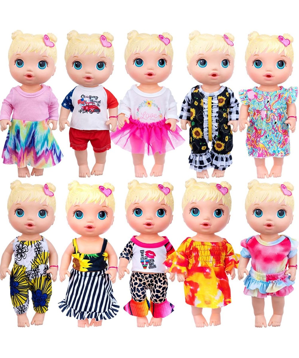 10 Sets Baby Doll Clothes for 12 Inch Baby Girl Alive Dolls - Included Dresses T-Shirts Pants Jumpsuits and Underwear $38.78 ...