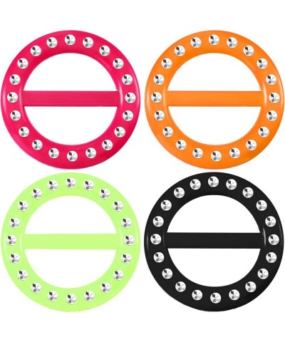 4 Pieces 80s Party Tee Shirt Clips Plastic Fashion T Shirt Scarf Clip Ring with Assorted Colors (Color C Size C) $14.97 Kids'...