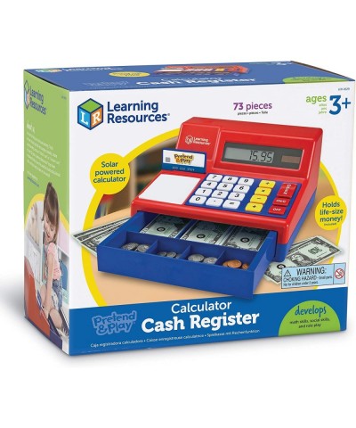 Pretend & Play Calculator Cash Register - 73 Pieces Ages 3+ Play Cash Register for Kids Play Money for Kids Preschool Learnin...