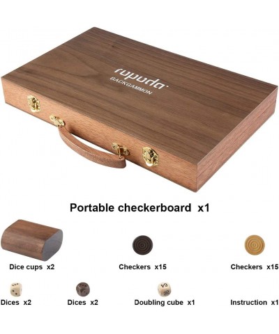 Sapele Wood Backgammon Board Game Set (15 Inches) for Adults and Kids - Classic Board Strategy Game - Portable and Travel Bac...