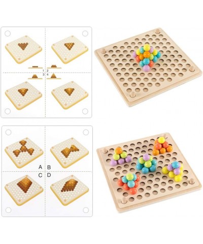 3 in 1 Toddler Board Games-Color Sorting Math Counting and Montessori Puzzle Jigsaw -Fine Motor Toys with Rainbow Beads Cups ...