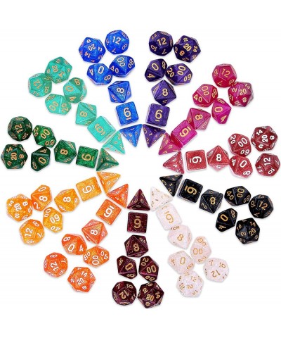 77 Pieces DND Dice 11 x 7-Die Glitter Polyhedral Game Dice Set of D4 D6 D8 D10 D% D12 D20 Role Playing Dice Compatible with D...