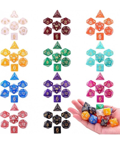 77 Pieces DND Dice 11 x 7-Die Glitter Polyhedral Game Dice Set of D4 D6 D8 D10 D% D12 D20 Role Playing Dice Compatible with D...