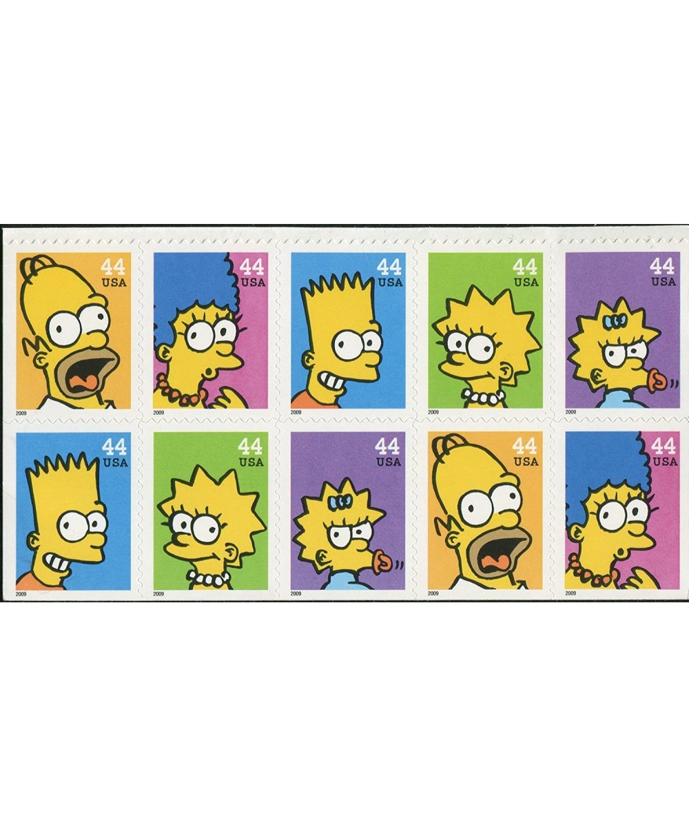 The Simpsons Postage Stamps Block of 10 US Postage Stamps $19.26 Collectibles Display & Storage