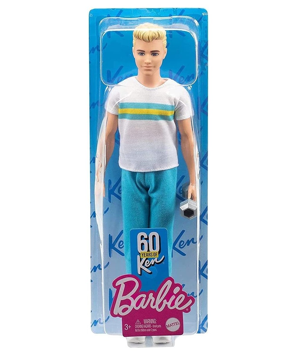 Ken 60th Anniversary Doll 2 in Throwback Workout Look with T-Shirt Athleisure Pants Sneakers & Hand Weight Kids 3 to 8 Years ...