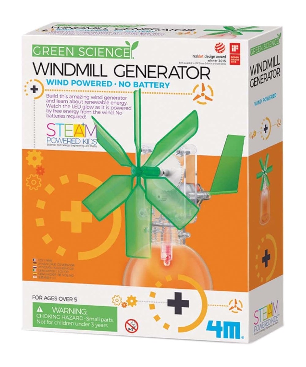 Toysmith Green Science Windmill Generator Kit DIY Science Kit With LED Lights For Boys & Girls Ages 8+ (Packaging May Vary) $...