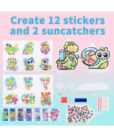 5D Diamond Stickers Painting Kits for Kids 14pcs Dinosaur Snail Gem Diamond Painting Stickers and Suncatchers DIY Art Crafts ...