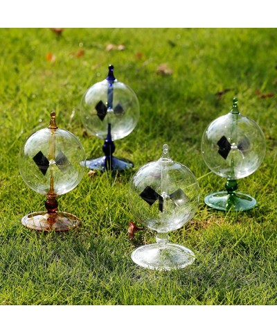 Crookes Radiometer Handmade Solar Power Glass Windmill with 4 Spinning Vanes Desk Toys for Home Office Decoration Gift Detect...