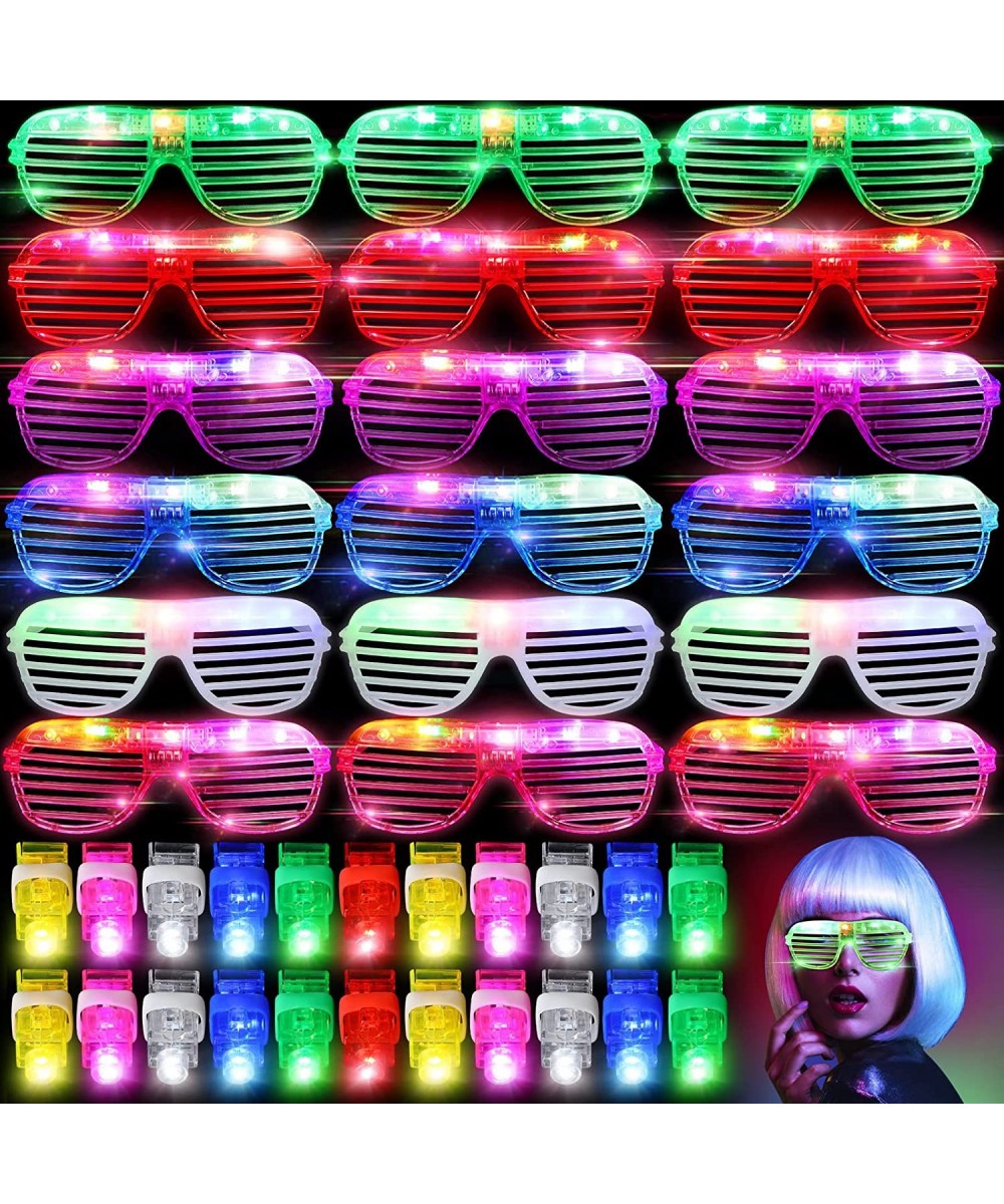 48 Pcs LED Light up Glasses 100 Pcs LED Finger Lights 6 Colors Glowing Sunglasses and Finger Rings Lights Glow in The Dark Pa...