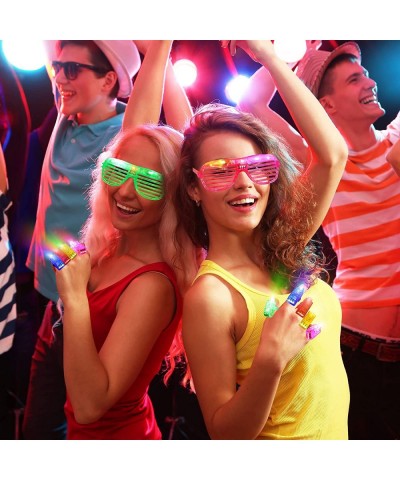 48 Pcs LED Light up Glasses 100 Pcs LED Finger Lights 6 Colors Glowing Sunglasses and Finger Rings Lights Glow in The Dark Pa...