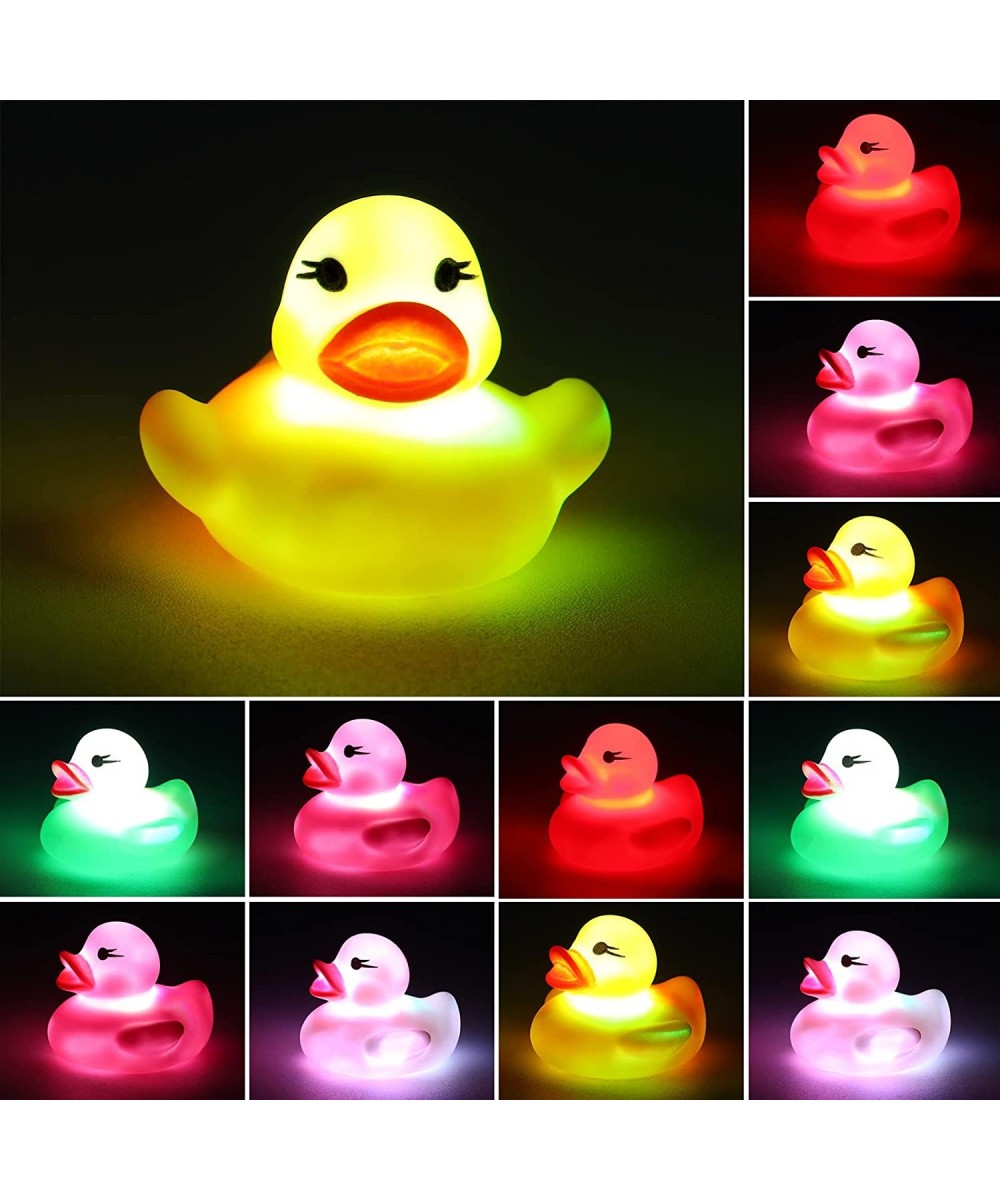 12 Packs Light up Rubber Ducks Glow Bath Toys Flashing Ducks for Bath for Teens on Birthday Easter Christmas Shower Pool Bath...