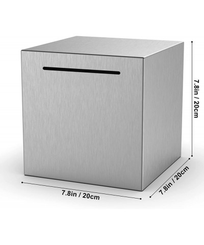 Adults Piggy Bank Stainless Steel Piggy Bank Must Break to Open Money Saving Box (Silver 7.8in) $66.86 Kids' Money Banks