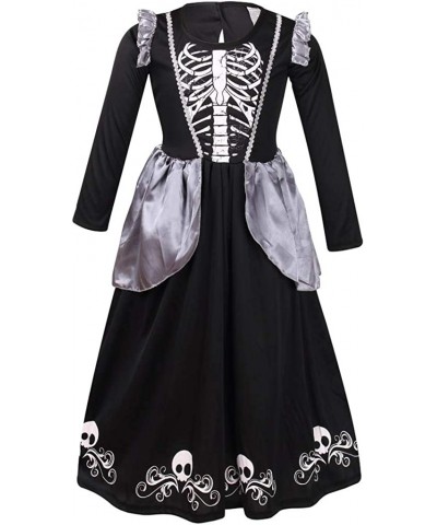 Girls Skeleton Costume Glow in Dark Halloween Bones Princess Dress $37.94 Kids' Costumes