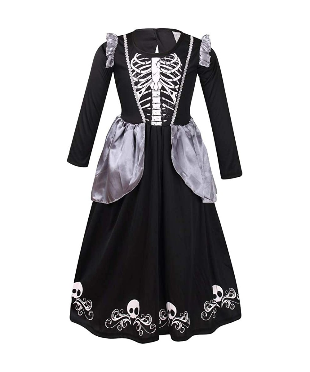 Girls Skeleton Costume Glow in Dark Halloween Bones Princess Dress $37.94 Kids' Costumes