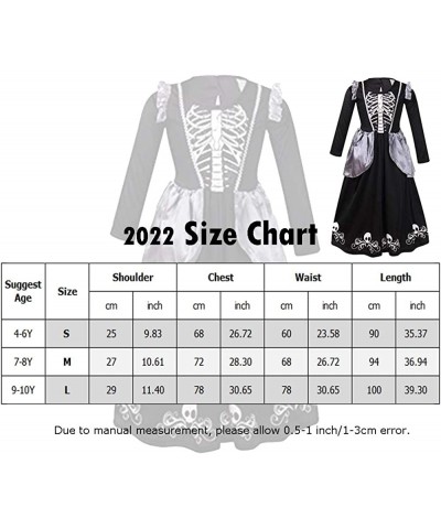 Girls Skeleton Costume Glow in Dark Halloween Bones Princess Dress $37.94 Kids' Costumes