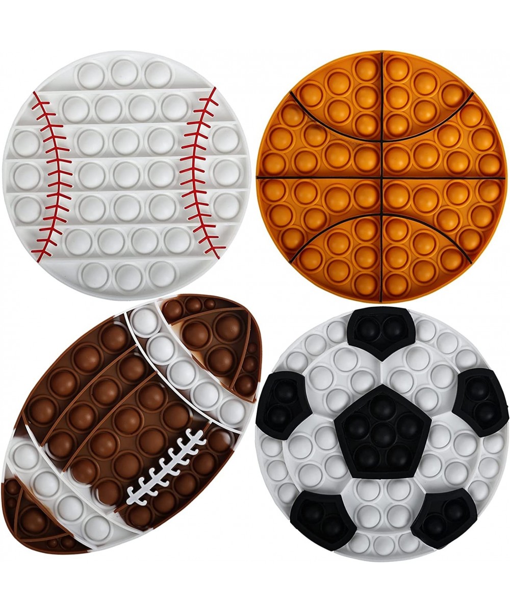 4PCS Silicone Pops Bubble Football Rugby Soccer Basketball Baseball Sensory Fidget Toy Funny Desktop Game Squeeze Toy $24.59 ...