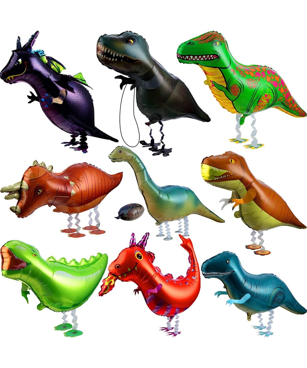 9 Pieces Walking Dinosaur Balloon Cartoon Walking Animal Balloon Helium Foil Balloons Large Dinosaur Balloon for Animal Dinos...