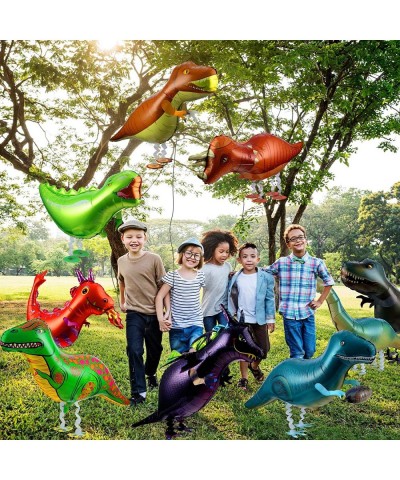 9 Pieces Walking Dinosaur Balloon Cartoon Walking Animal Balloon Helium Foil Balloons Large Dinosaur Balloon for Animal Dinos...