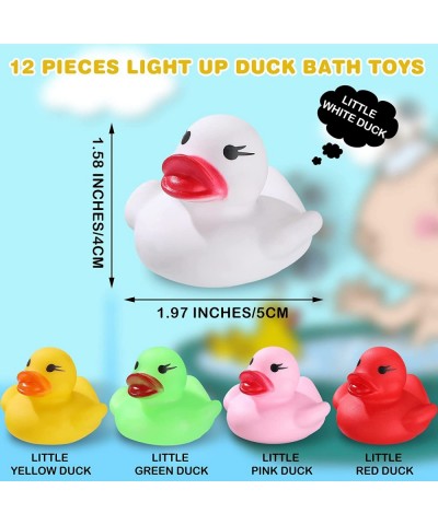 12 Packs Light up Rubber Ducks Glow Bath Toys Flashing Ducks for Bath for Teens on Birthday Easter Christmas Shower Pool Bath...