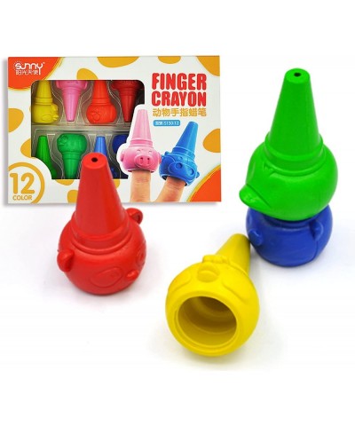 12 ColorAnimal Shape ToddlerCrayonPalm Grip Crayons Finger Paint CrayonPainting Pencil StickWashable for Toddlers Kids Childr...