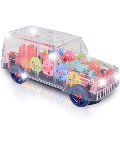 Light Up Transparent SUV for Kids 1PC Bump and Go Toy Car with Colorful Moving Gears Music and LED Effects Fun Educational To...