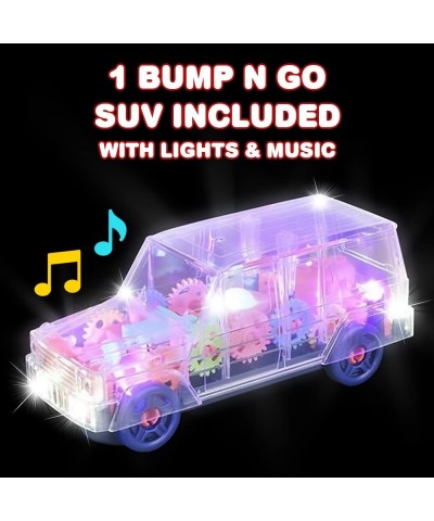 Light Up Transparent SUV for Kids 1PC Bump and Go Toy Car with Colorful Moving Gears Music and LED Effects Fun Educational To...