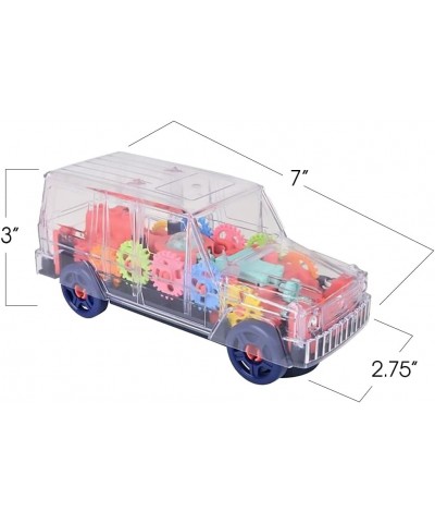 Light Up Transparent SUV for Kids 1PC Bump and Go Toy Car with Colorful Moving Gears Music and LED Effects Fun Educational To...