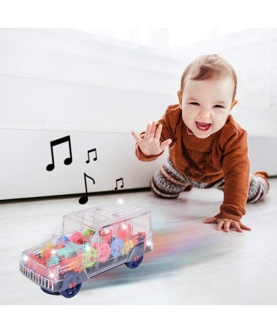 Light Up Transparent SUV for Kids 1PC Bump and Go Toy Car with Colorful Moving Gears Music and LED Effects Fun Educational To...