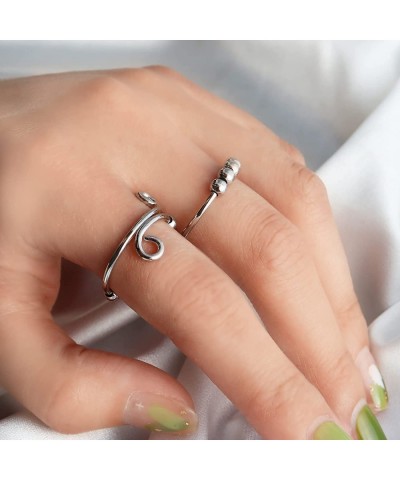 Anxiety Rings With Beads Fidget Spinning Rings for Women Worry Anxiety Beads Rings for Men $15.50 Kids' Dress-Up Accessories