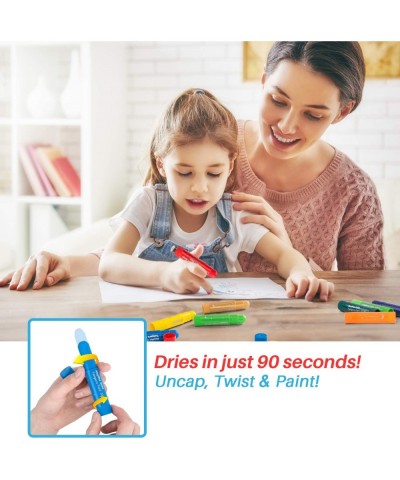 Washable Tempera Paint Sticks | Non-Toxic Quick Drying & No Mess Paint Sticks for Kids (12 Bright Colors) $24.74 Kids' Drawin...