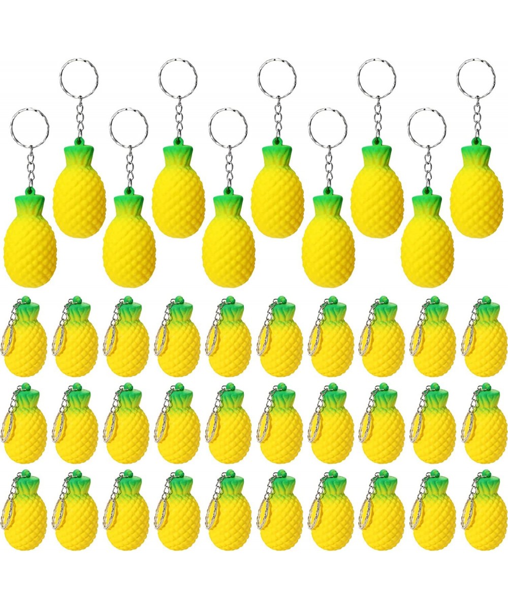 40 Pack Pineapple Party Favors Pineapple Keychains Pineapple Stress Relieve Toys for Kids Soft Foam Fruit Keychain Charm Hawa...