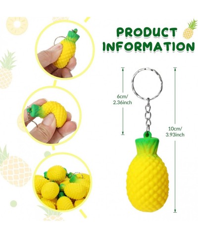 40 Pack Pineapple Party Favors Pineapple Keychains Pineapple Stress Relieve Toys for Kids Soft Foam Fruit Keychain Charm Hawa...