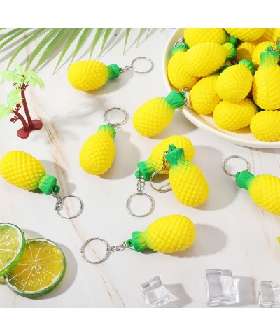 40 Pack Pineapple Party Favors Pineapple Keychains Pineapple Stress Relieve Toys for Kids Soft Foam Fruit Keychain Charm Hawa...