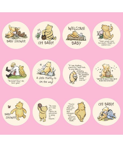 Classic Winnie Stickers 12 Designs 48 Pcs The Pooh Baby Shower Decorations Winnie Theme Party Favors Honey Jars Cookie Food F...